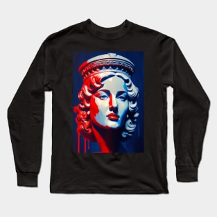 Blue & Red Lady #3 Long Sleeve T-Shirt